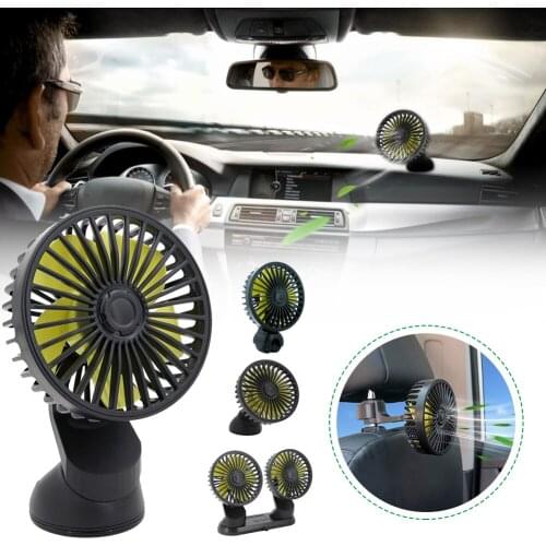 Wholesale Car Fan Rotatable Dual Head Fan 3 Speeds USB Powered Dashboard Cooling Fan вентилятор for Sedan SUV RV Boat Auto