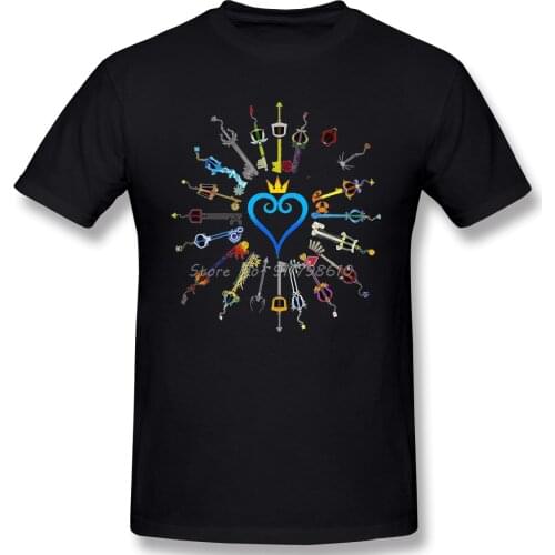 Kingdom-Hearts-Keyblades T-Shirt Funny Cotton Final Fantasy Clothes Humor T Shirt Anime Men Tee Streetwear Harajuku