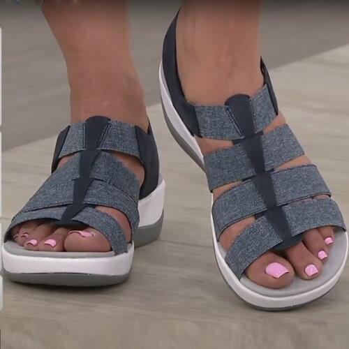 Women Sport Sandals Solid Color Hollow Slip On Casual Ladies Sand Alias Female Footwear Wedge Shoes Plus Size Mujer Zapatos