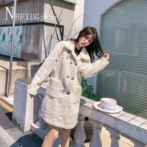 Fluff Women Coat Korean Loose Imitation Lambswool Long Style 2020 Female Overcoat