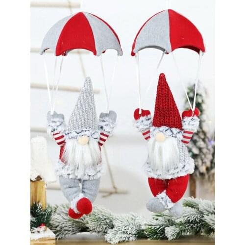 1/4pc Christmas Celebration Decorations Sequins Faceless Doll Hanging Leg Pendant Creative Forest Skydiving Elderly Doll Pendant