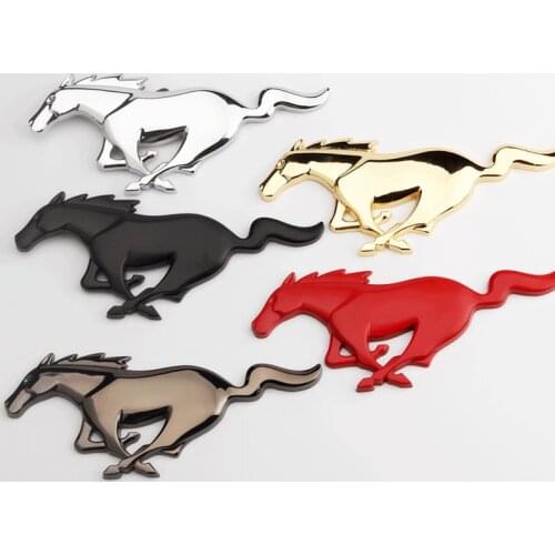 1 PCS 3D Horse Car Front Grille Badge Metal Emblem Body Fender Trunk Decal for Mustang Shelby GT350 GT500 Car accessories