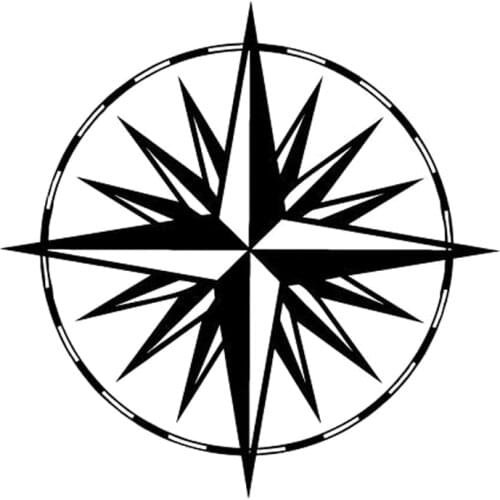 15.5cm*15.5cm Wind Rose Compass Fashion Decor Car Sticker Vinyl Black/Silver S3-6311