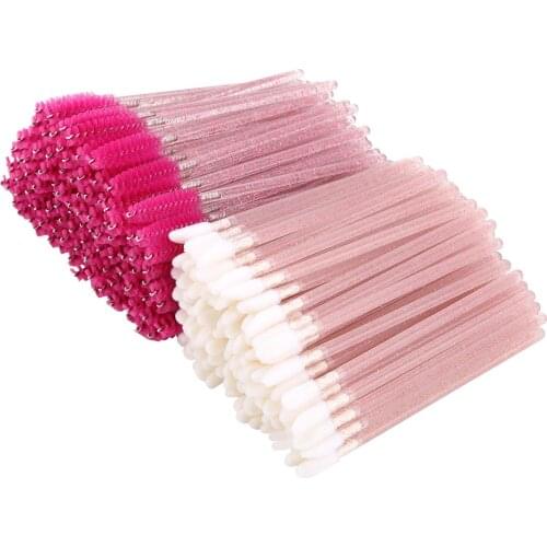 200 crystal lip brushes and crystal eyelash brushes, crystal disposable lipstick applicator, mascara stick, makeup beauty tool k