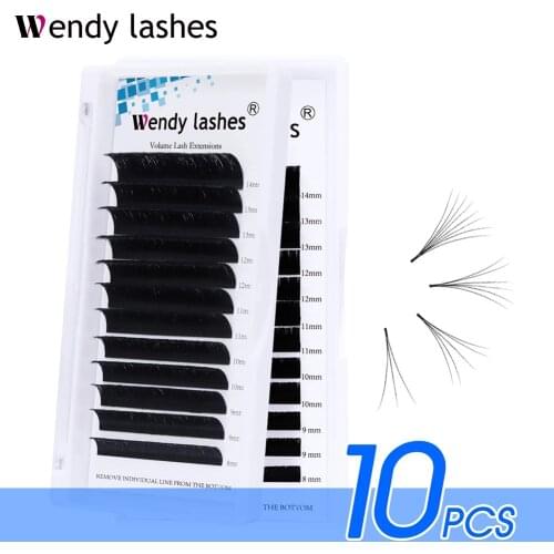 10 PCS Easy Fanning Lashes Russion Volume Mega Eyelashes Extension Auto Flowering Rapid Blooming Fans lashes Fast Delivery