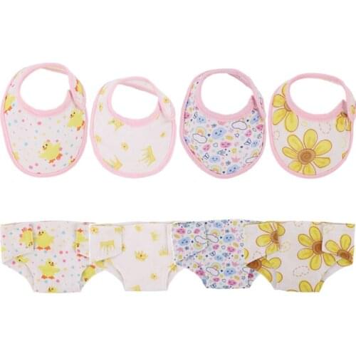 5 Doll Saliva Towel & 5 Underpants For 18 Inch &New Born Baby Generation Birthday Girls Toy Gifts