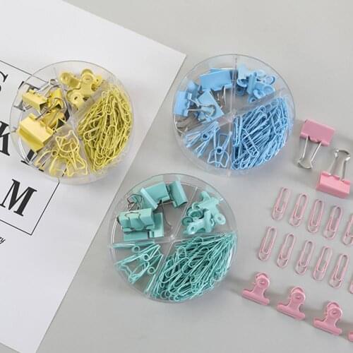 Adeeing 84Pcs/box Colorful Long Tail Clip Dovetail Clip Metal Hollow Frame FILE Folder Paper Clips