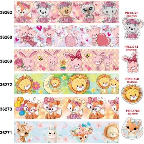Free shipping characters printed grosgrain ribbon 36262