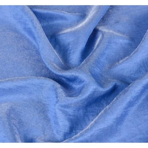 CF486 1m Summer Thin Solid Changeable Blue Tencel Linen Rayon Silk Satin Fabric Womens Fashion Clothing Fabric For DIY Material