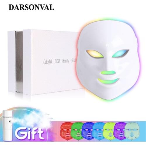 DARSONVAL 7 Colors Photon Led Facial Mask Light of Therapy Face Phototherapy Device Whitening Wrinkle Acne Skin Care