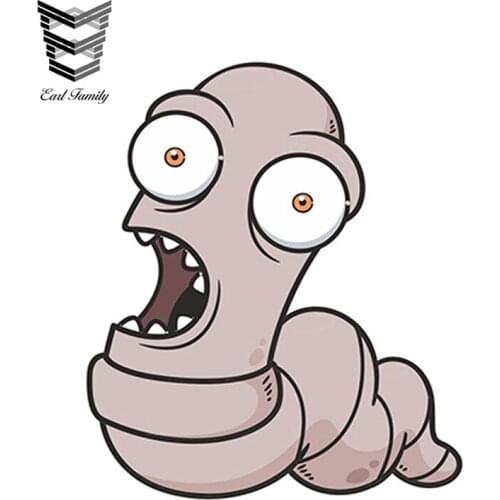 EARLFAMILY 13cm x 10cm Car Styling Zombie Worm Vinyl Sticker Laptop Travel Luggage Funny Decal Graphics Waterproof Car Sticker