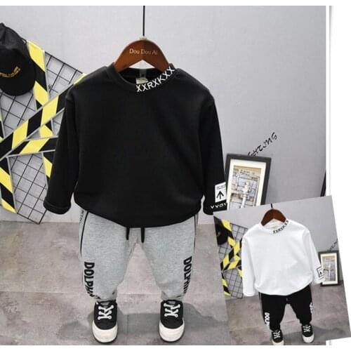 Kids Clothes Set Boys Autumn Children Embroidery T-Shirt+ Pant 2 PCS Sets Toddler Baby Girls Cotton Sets Boys Sport Suits