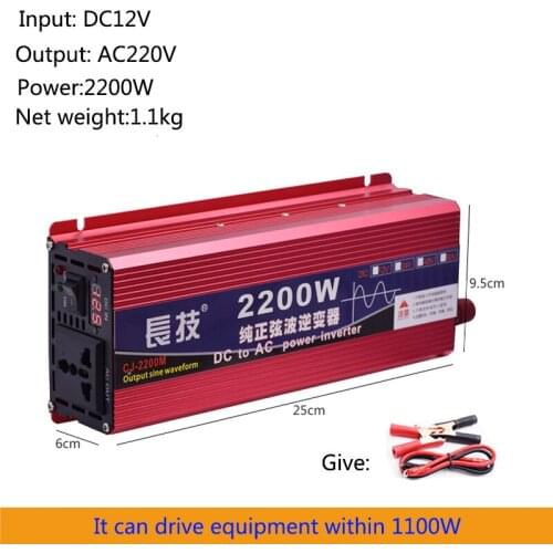 Pure sine wave inverter dc12v24v48v60v to AC220V 2200W Voltage Transformer Power Converter automotive household appliances