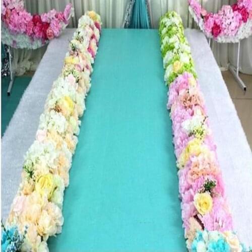 Artificial Flowers Wall Wedding Background Lawn/pillar 1m Arched Flower Road Lead Home Market T Stage Decoration Pink Wreath