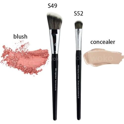 PRO 49 Angled Blush Contour Shadow Blush Bronzer Sculpting Brush Powder Foundation Liquid Concealer Face Synthetic Makeup Tool