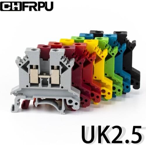 10Pcs Din Rail Terminal Block UK-2.5B Connductor Universal Class Screw Wire Connector Strips Disassemble assembly