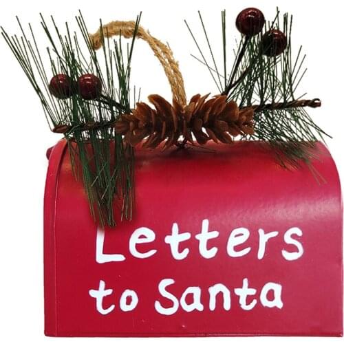 Creative Christmas Candy Box Mailbox Craft Iron Storage Wrought iron Christmas Ornaments Children Kids Gift Cartoon Candy Box