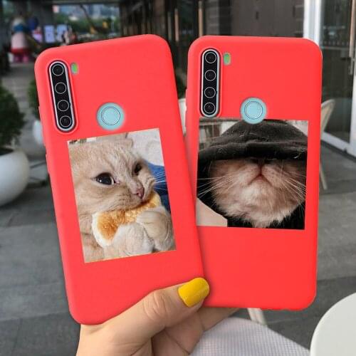 Cute Cat pet Red TPU Phone Case for Redmi Note 8 8T 9 S Pro Max Silicone Protective Cover