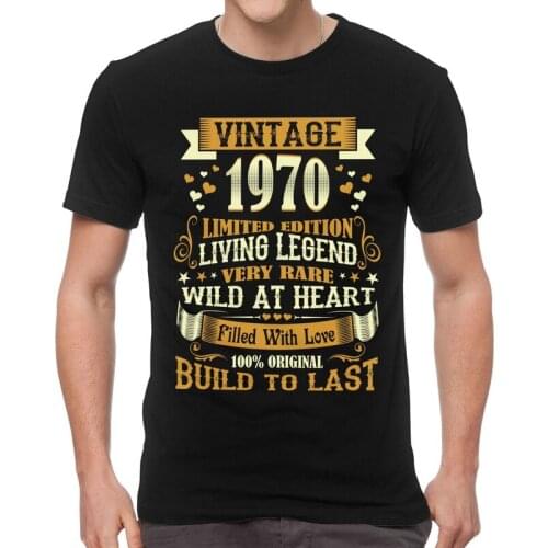 Male 1970 Limited Edition T-Shirt Graphic Living Legend Very Rare Wild At Heart Tshirt Short Sleeve Cool T Shirt Cotton Tee