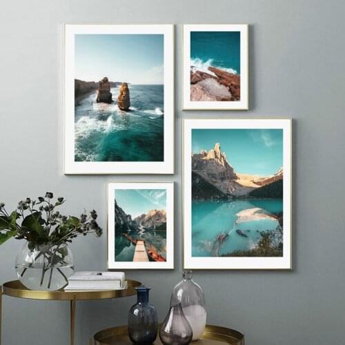 Sea Waves Lake Reef Landscape Wall Art Travel Turkey Mountain Canvas Painting Quote Posters and Prints Nordic Picture Home Decor