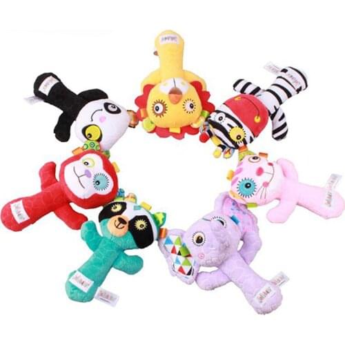 New Hot Sale Lion Monkey Elephant Rattle Toys Cartoon BB Bar Baby Bandy Bell Toy Baby Hand Cranked Toy Animal Hand Rattles