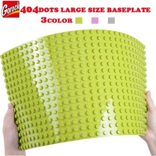 GOROCK Large Size Baseplate Big Base Plate Pink/Green/Gray Colors 404 Dots Exlarge Brick Educational Toy Compatible With Duploe