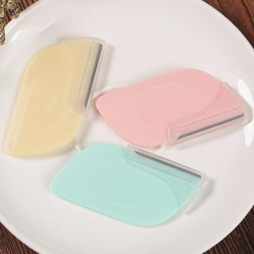 Portable Eyebrow Trimmer Safe Blades Protective Net Non-slip Handle Stainless Steel Shaver Diamond Armpit Hair Remove Scissors