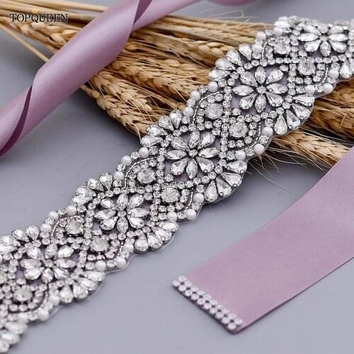 TOPQUEEN S04C Crystal Sash Belt Female Belt Jeweled Womens Belt Rhinestone Belt for Wedding Dress Wedding Bridal Belt Shiny Belt