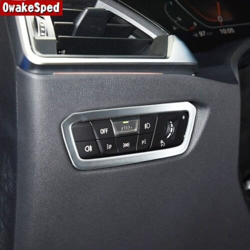 Car Styling Headlight Switch Frame Air Conditioner Vents Cover Trim For BMW 3 Series G20 G28 2020 Interior Doorbowl Stickers