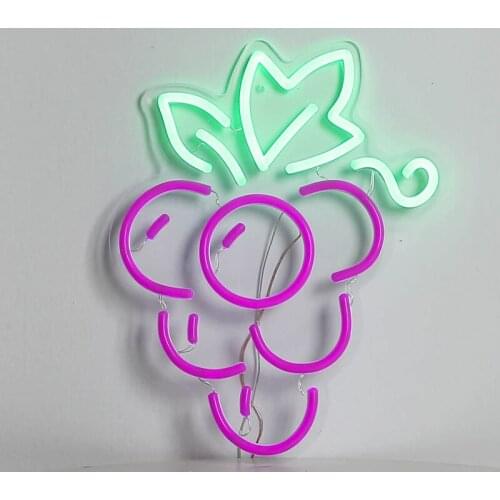 Advertising Flex Grape Lighting Sign Customized Premium Window Restaurant Birthday Decoration Sign