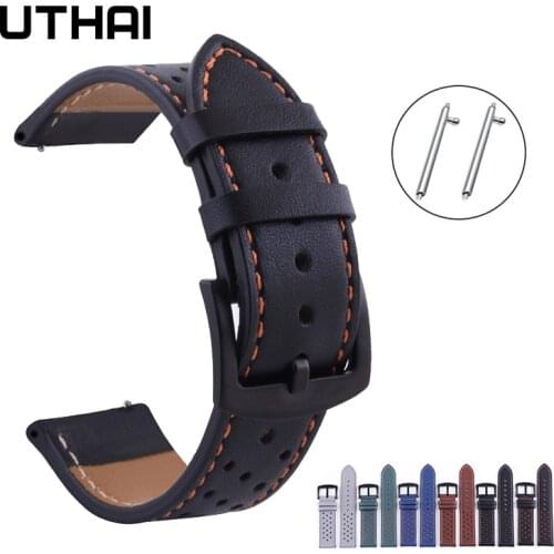 UTHAI P10 Watchband High-quality leather strap 20mm 22mm watch strap bracelet for watch gear S3/huawei watch gt 2