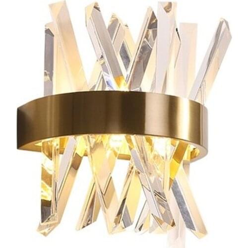 Luxury design crystal wall lamp modern LED wall lights Dia25*H33cm lustre living room bedroom light