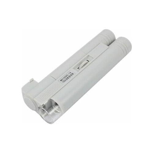 Handheld LED Light Double Tube Mini Microscope 100X Magnifier Loupe
