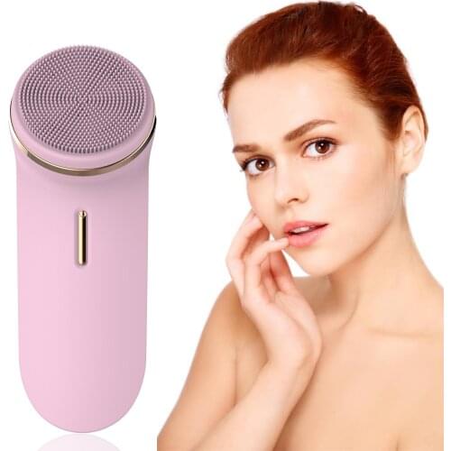 2 in 1 EMS Electric Facial Cleanser Silicone Facial Cleansing Brush Face Care Device Waterproof Silicone Vibration Face Massage
