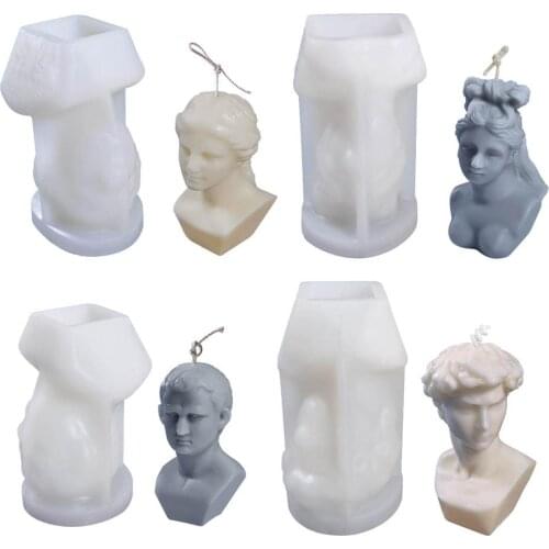 Silicone Mold Human Half Statue Silicone Mold Venus Thinker Piano Girl Aromatherapy Mold DIY Chocolate Cake Molds Home Decor