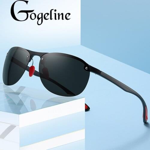 2020 Half Frame Pilot Polarized Sunglasses Men Women Driving Unisex Luxury Brand Designer TR Retro Vintage Night Vision Eyewear