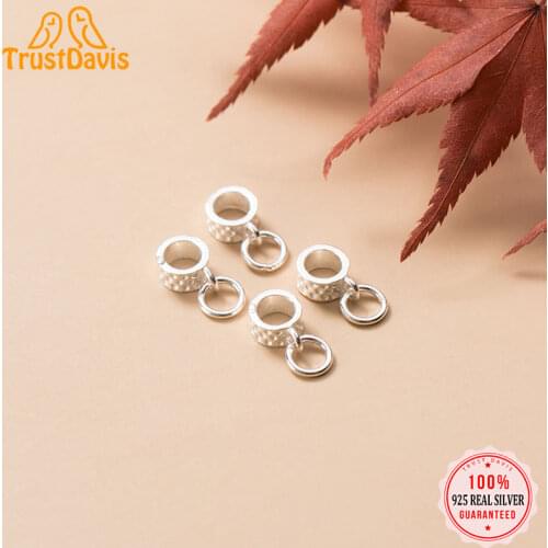 TrustDavis Real 925 Sterling Silver Fashion Multi-function Pendant Head Charm Handmade DIY Accessories Jewelry Wholesale DZ452