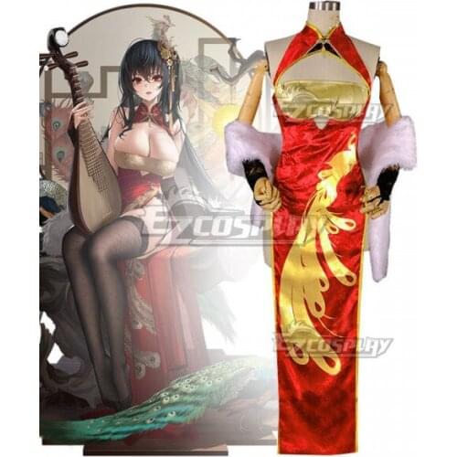 Azur Lane IJN Taihou Phoenixs Spring Song Cheongsam Dress Sexy Women Dress Full Set Halloween Adult Cosplay Costume E001