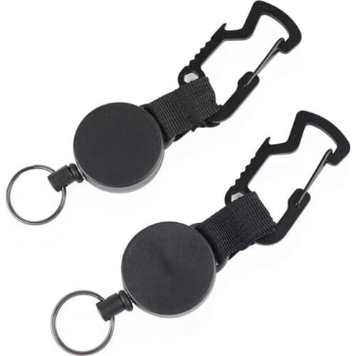 60CM Wire rope high elastic multi-functional mountaineering buckle camping expansion anti-theft key chain rack tactical key cha