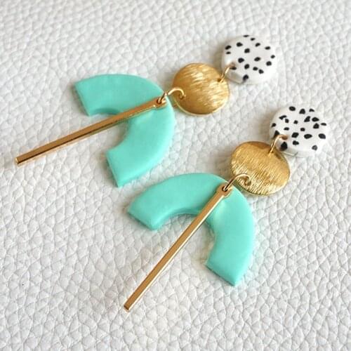 2021 Hot New Drop Earring Jewelry Women Geometric Colorful Unique Originality Handmade Polymer Clay Earrings for Party Gift