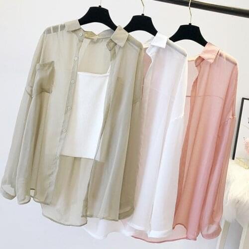 Women Thin Coat Casual Summer Sun Protection Clothes Female Cardigan Shirt Clothing Tops Blouse For Woman Covers Blouse G1792