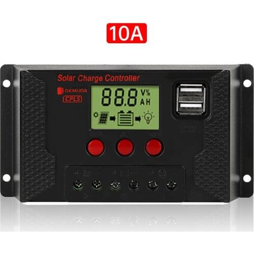 LCD Display PWM Solar Battery Protection Intelligent Panel Regulator Charge PWM Controller 10A-30A DC12V/24V/48V
