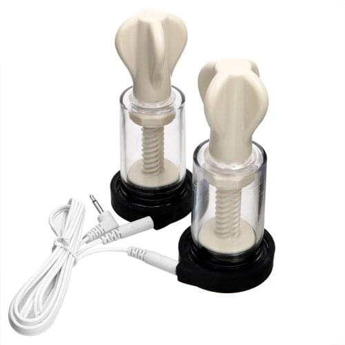 Electric Shocker Nipple Clamp Breast Sucker Bdsm Toys 1 Pair Vacuum Pump Pussy Clit Suction Milk Clamps Clitoris Massager