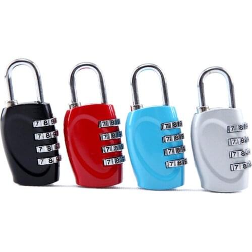1pc 4 Dial Zinc Alloy Padlock Password Lock Combination Suitcase Luggage bag lock combination Keyed Padlock