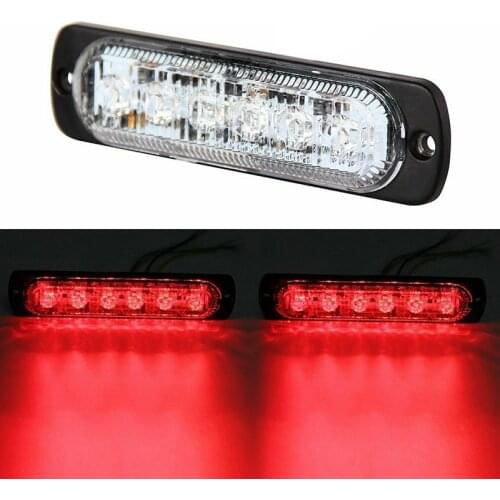 DC 12-24V 18W Red 6LED Car Truck Safety Warning Urgent Always Bright Light Lamp Car Led Headlight Bulbs