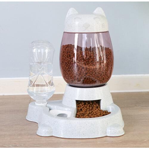 2.2L Pet Dog Cat Automatic Feeder Bowl for Dogs Drinking Water 528ml Bottle Kitten Bowls Slow Food Feeding Container Supplies