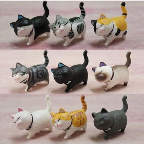 Cute Kitty Figure Kids Toys 2PCS Surprise Blind Bag Car Cake Decoration Solid 5x3.8CM Childrens Birthday Gifts