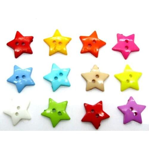 200Pcs Mixed Star Acrylic Sewing Buttons For Cloth Flatback Cabochon Scrapbooking Crafts Knopf Bouton Decor Diy Accessories