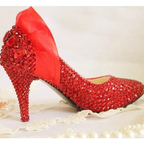 2018 Sexy Gold Wedding Bridal Dress Shoes Luxury High Heels White 6cm Middle Heels Rhinestone Marriage Shoes