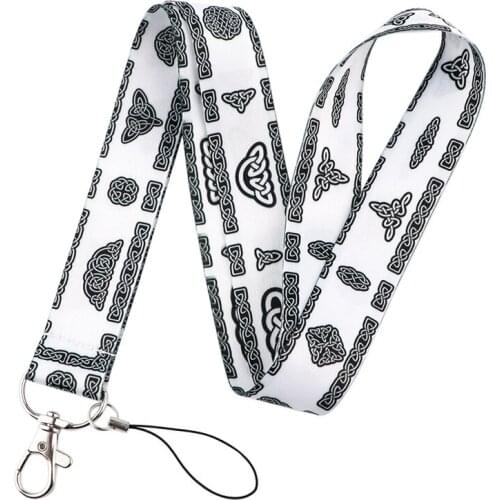 30pcs Viking Cool Pattern Symbol Cartoon Keychain Lanyards Id Badge Holder ID Card Pass Mobile Phone USB Badge Key Strap 1PCS